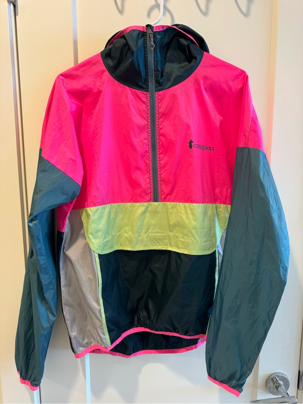 cotopaxi Neon Colorblock Pullover Windbreaker Jacket - Hot Pink, Teal, Lime